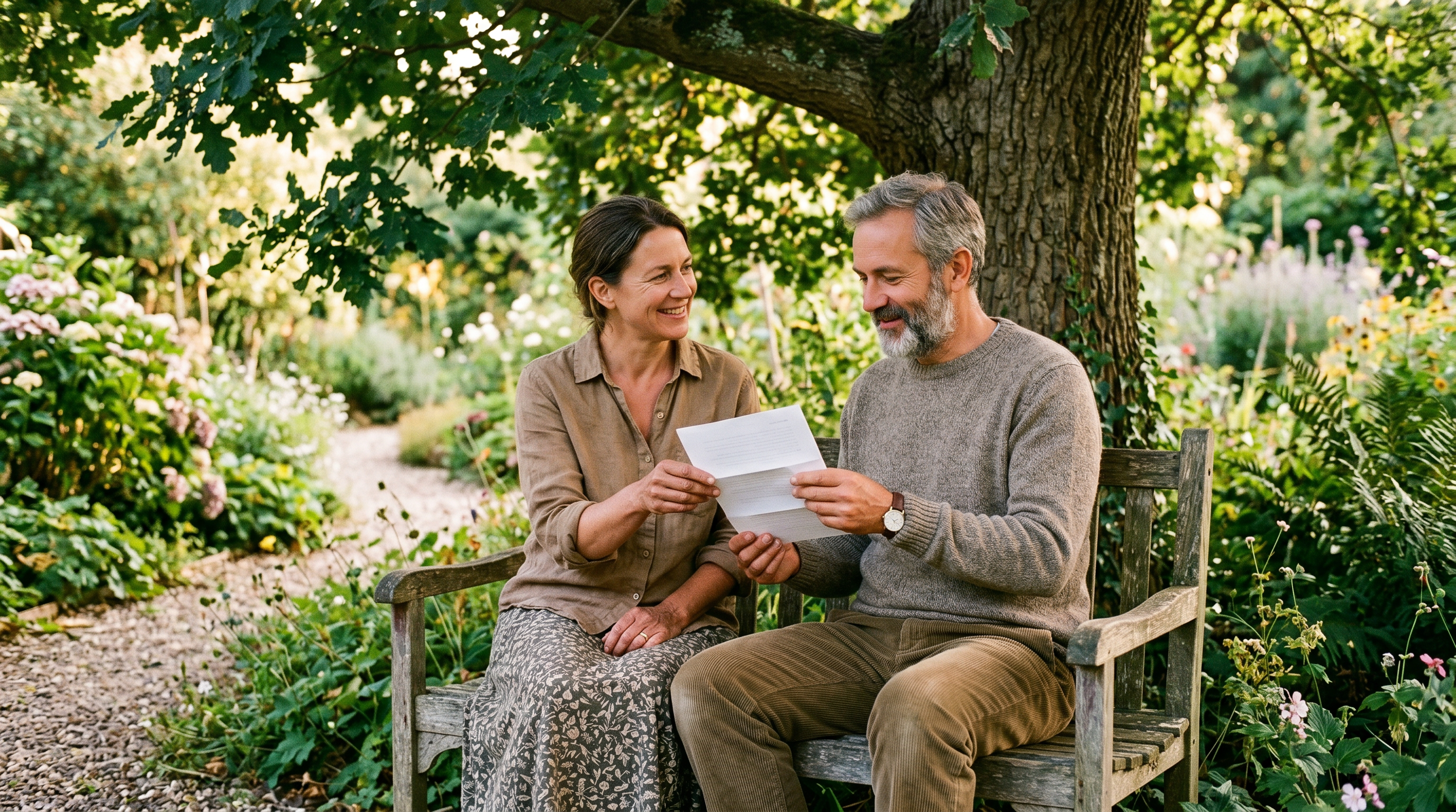One person handing an envelope to another - a moment of trust and preparation
